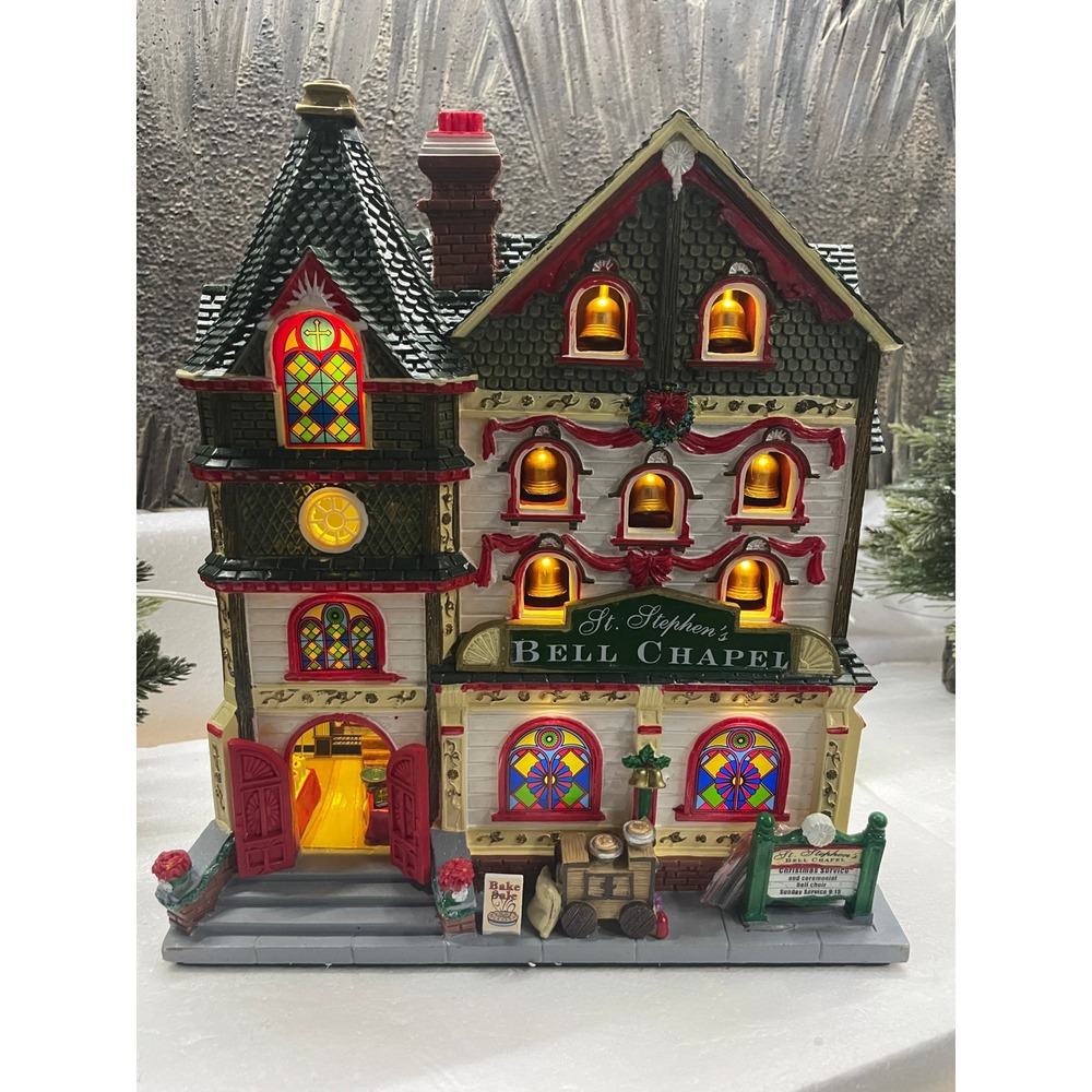 Lemax St. STEPHENS BELL CHAPEL Essex Street Musical Facade Christmas Village